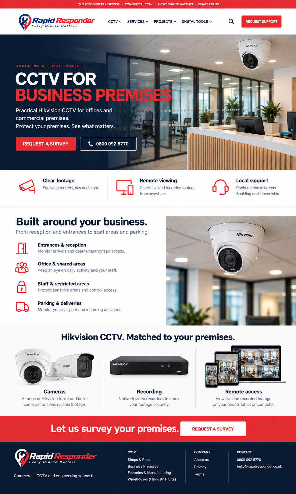 Hikvision CCTV camera at business premises