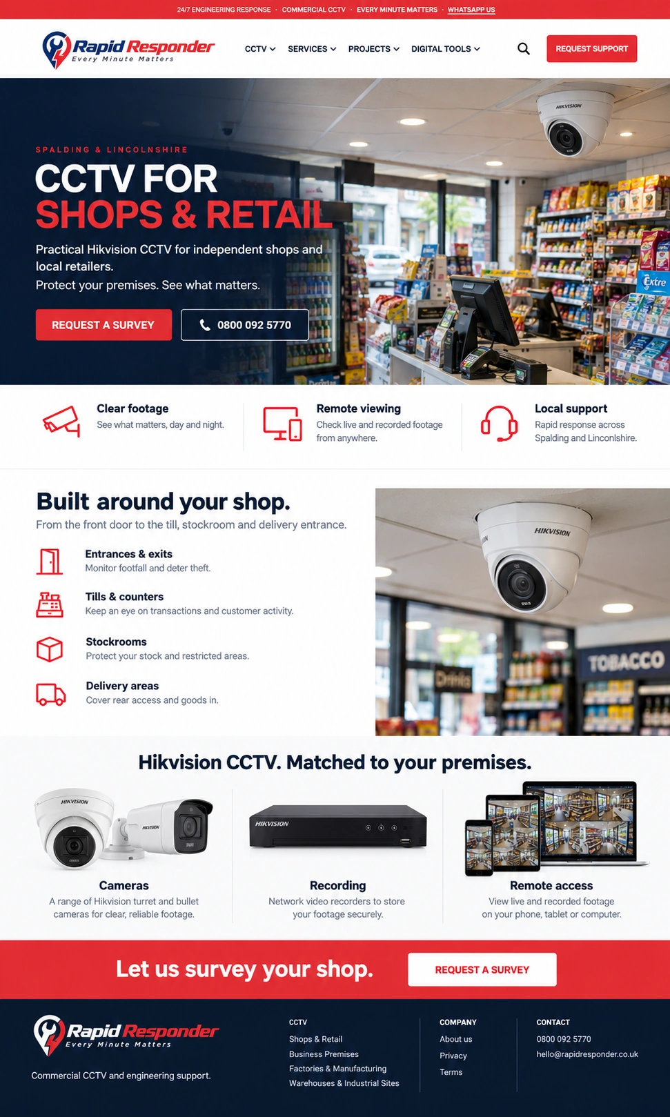 Hikvision CCTV camera at shops & retail