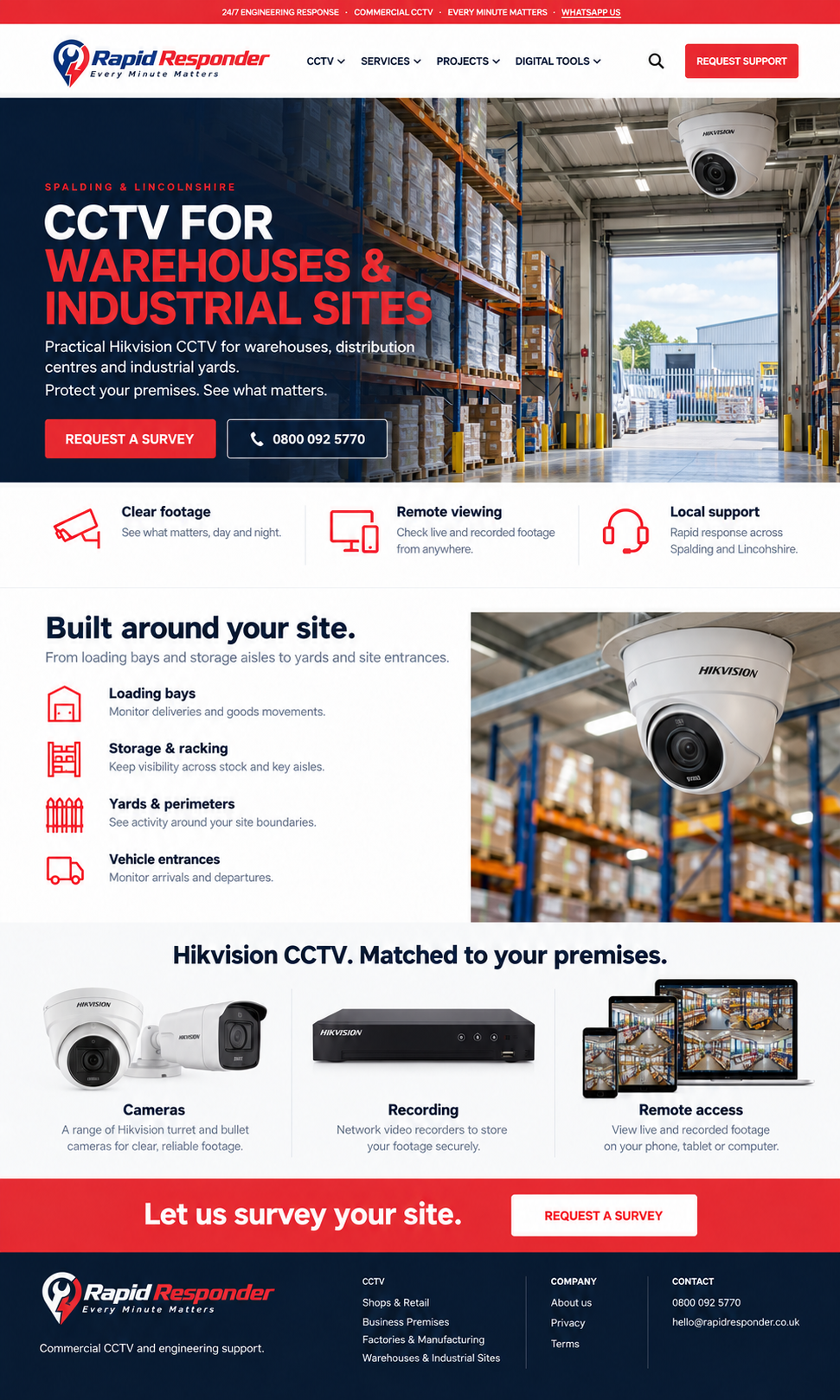 Hikvision CCTV camera at warehouses & industrial sites